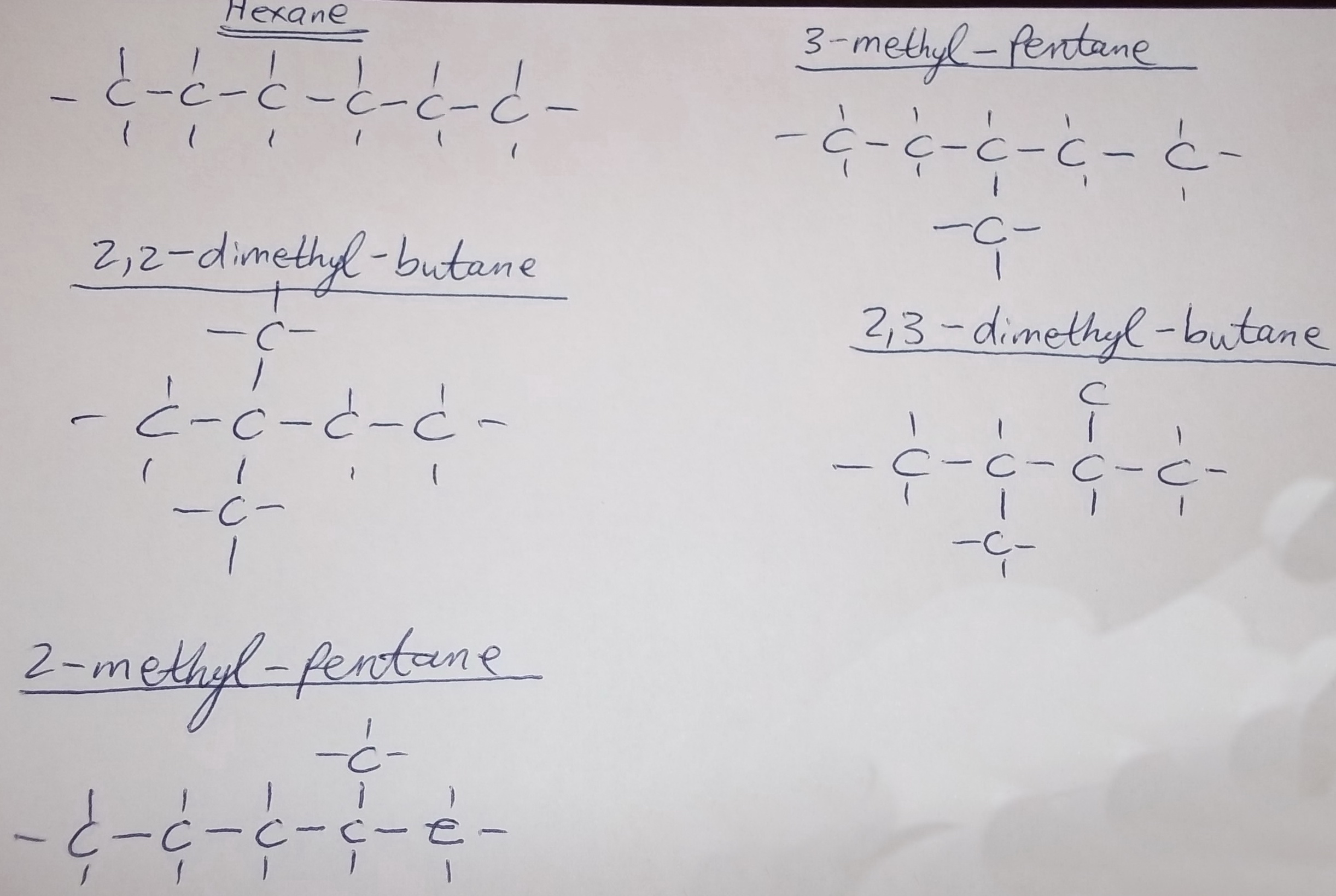 Hexane Structural Formula